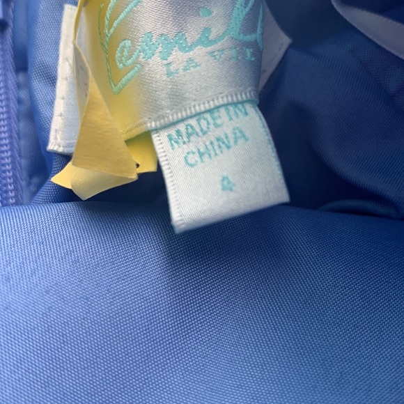 Beautiful Prom Gown Blue with Crystal Bling Size 4 - Picture 7 of 7